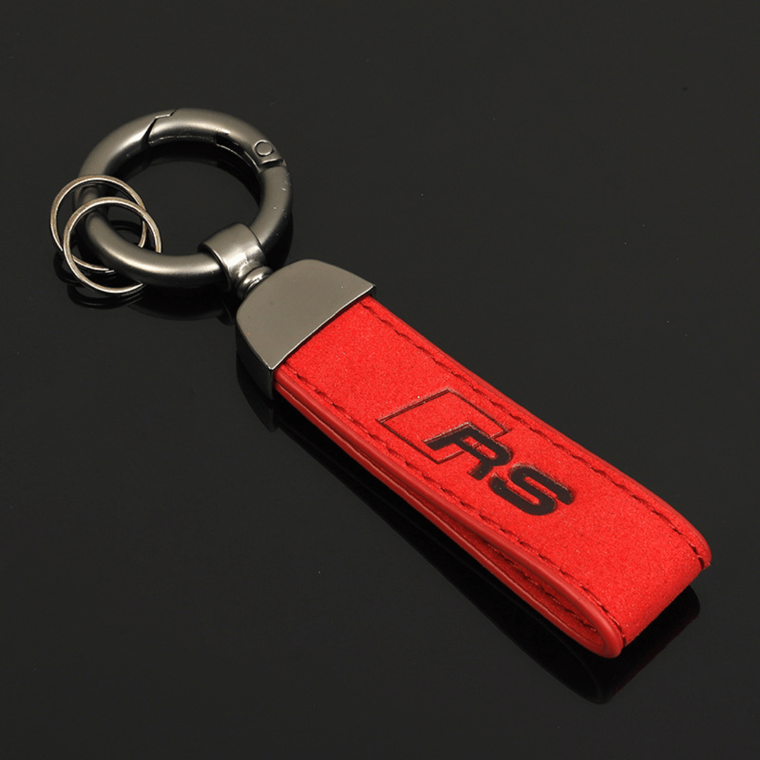 Red RS suede keychain