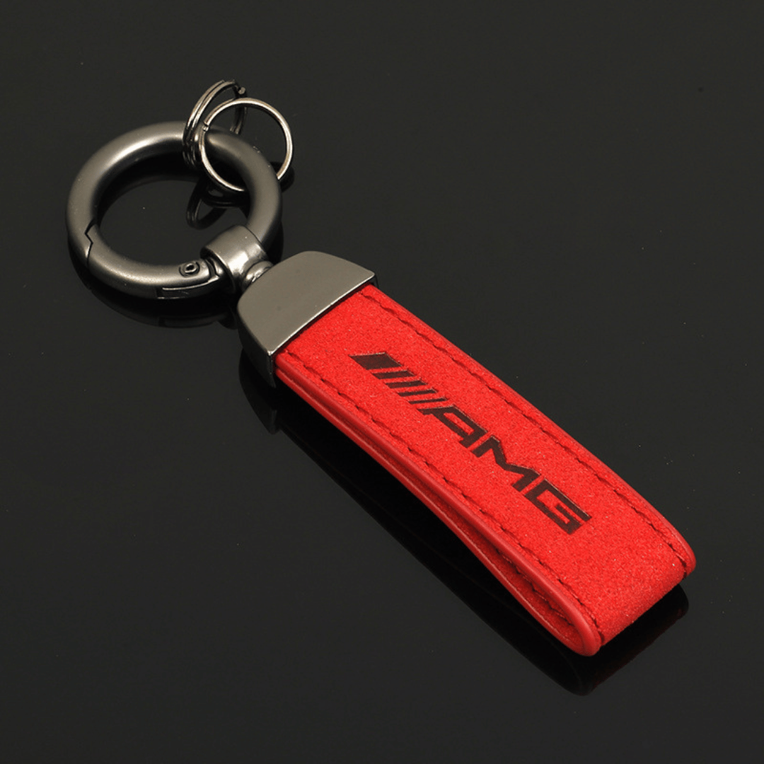 Red AMG suede keychain