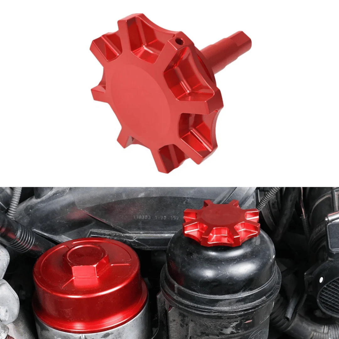 BMW CNC Power steering Reservoir red