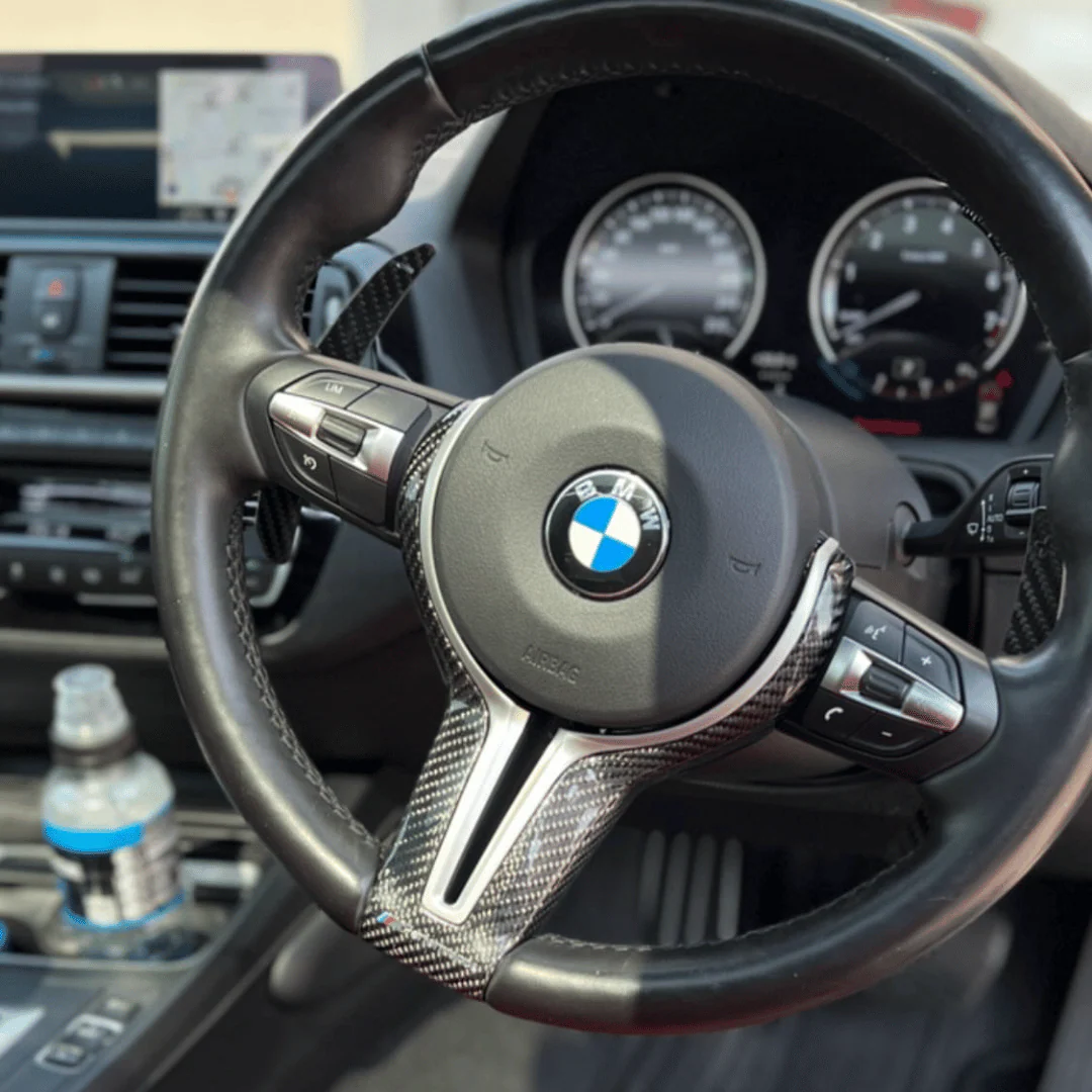 BMW Silver Carbon F series steering trim