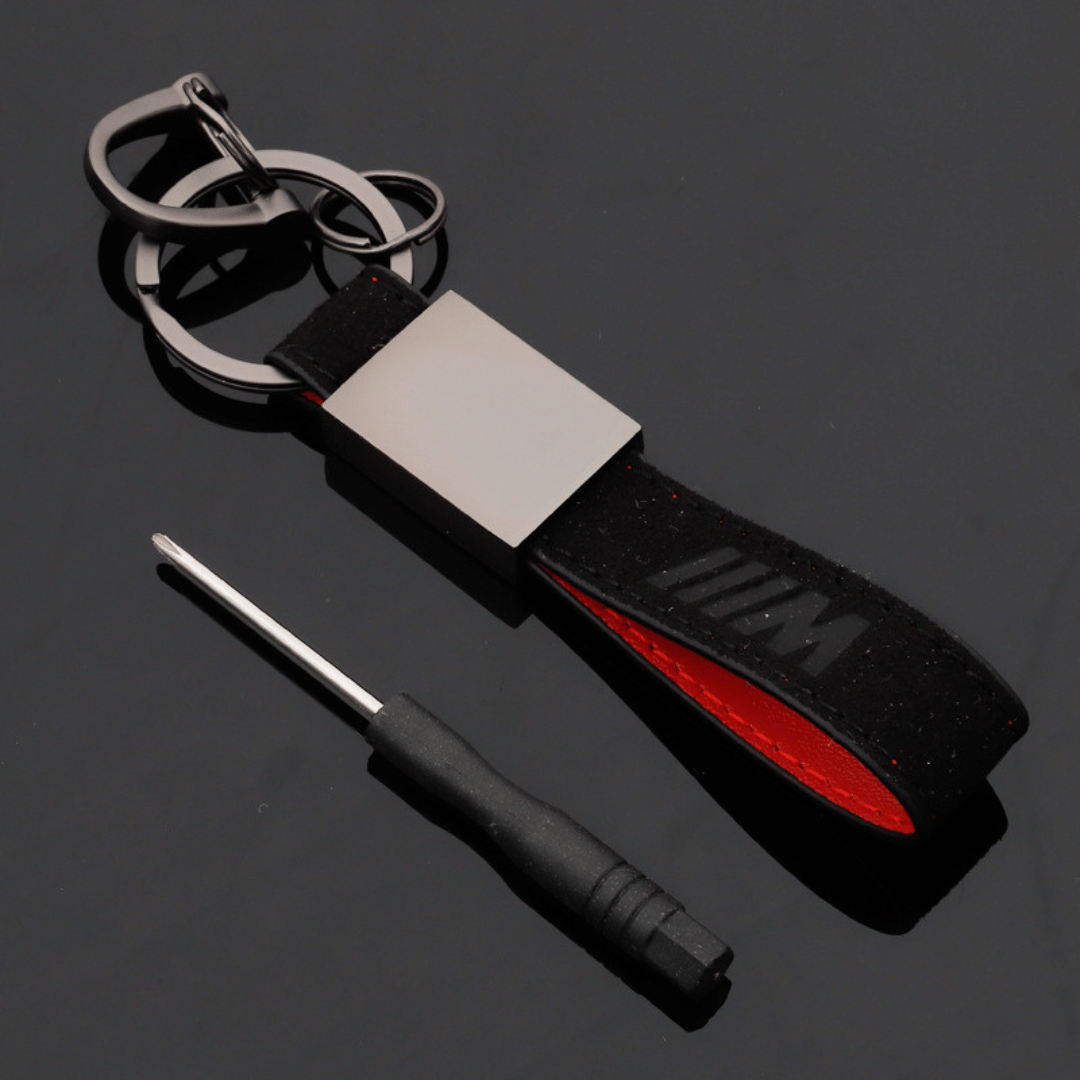 Black M suede keychain